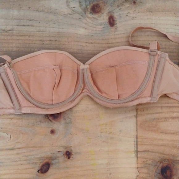 Malizia by LaPerla 2 Vintage Tan Convertible Water Implant Push Up Bra Size 34 - Picture 8 of 12